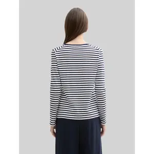Γυναικείο λωρίδες interlock μακρυμάνικο T-shirt Tom Tailor Denim image-2