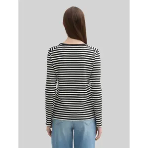 Γυναικείο λωρίδες interlock μακρυμάνικο T-shirt Tom Tailor Denim image-2