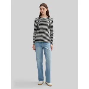 Γυναικείο λωρίδες interlock μακρυμάνικο T-shirt Tom Tailor Denim image-3