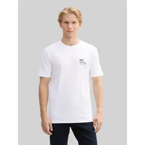 T-shirt with Small Print on Chest Tom Tailor Denim image-1