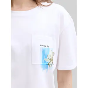 Printed Pocket T-Shirt for Women Tom Tailor Denim image-4