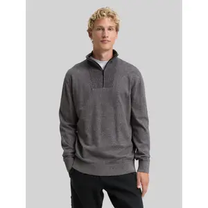 Basic Zip-Neck Knit Pullover Cotton Tom Tailor Denim image-1