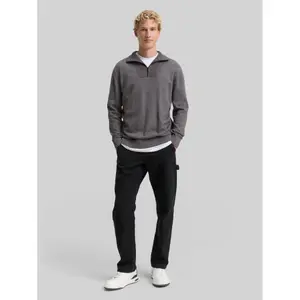 Basic Zip-Neck Knit Pullover Cotton Tom Tailor Denim image-3