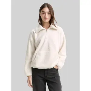 Women's Zip-Up Teddy Sweatshirt Tom Tailor Denim image-1