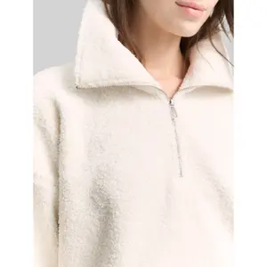 Women's Zip-Up Teddy Sweatshirt Tom Tailor Denim image-4