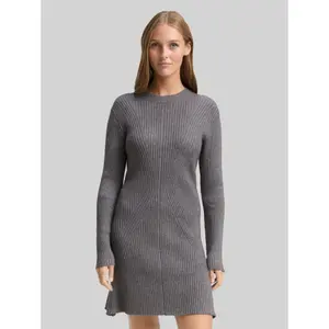 Women's Ribbed Long Sleeve Short Dress Tom Tailor Denim image-1