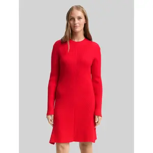Women's Ribbed Long Sleeve Short Dress Tom Tailor Denim image-1