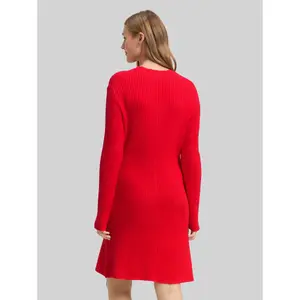 Women's Ribbed Long Sleeve Short Dress Tom Tailor Denim image-2