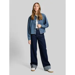 Dámská krátká džínová košile s dlouhým rukávem Tom Tailor Denim image-3