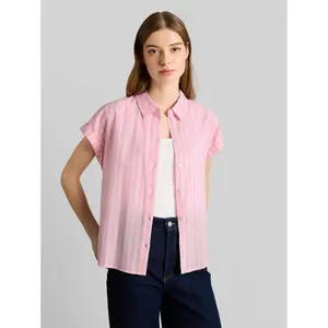 Korte mouw blouse katoen dames Tom Tailor Denim image-1