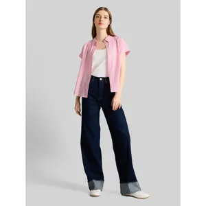 Korte mouw blouse katoen dames Tom Tailor Denim image-3