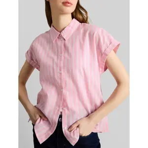 Korte mouw blouse katoen dames Tom Tailor Denim image-4