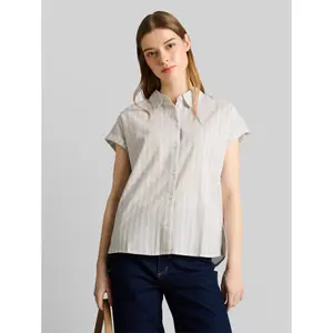 Korte mouw blouse katoen dames Tom Tailor Denim image-1