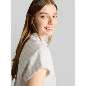 Korte mouw blouse katoen dames Tom Tailor Denim image-4