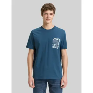 T-shirt με τυπωμένο σχέδιο στο στήθος από βαμβάκι Tom Tailor Denim image-1