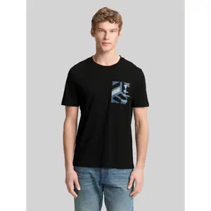 T-shirt με τυπωμένο σχέδιο στο στήθος από βαμβάκι Tom Tailor Denim image-1