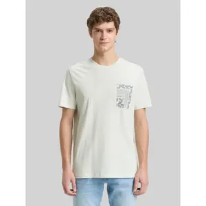 T-shirt με τυπωμένο σχέδιο στο στήθος από βαμβάκι Tom Tailor Denim image-1
