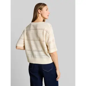 Short Sleeve Openwork Top Women Tom Tailor Denim image-2