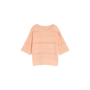 Short Sleeve Openwork Top Women Tom Tailor Denim image-0