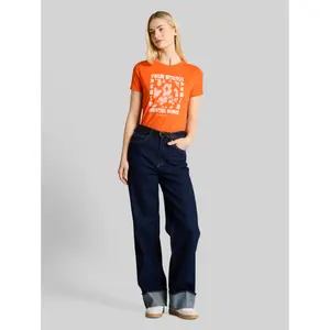 T-shirt con motivo in cotone donna Tom Tailor Denim image-3