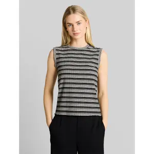 T-shirt a righe costolato donna Tom Tailor Denim image-1