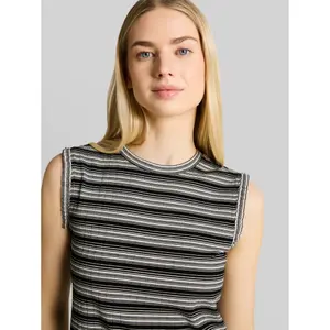 T-shirt a righe costolato donna Tom Tailor Denim image-4