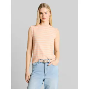 T-shirt a righe costolato donna Tom Tailor Denim image-1