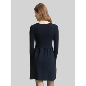 Long Sleeve Ribbed Dress for Women Tom Tailor Denim image-2