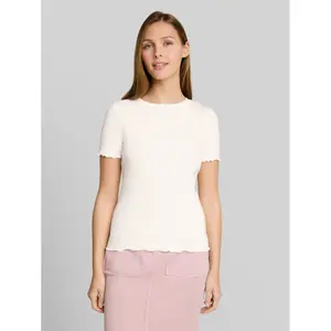 Women's Ruffled Slim Ribbed T-Shirt Tom Tailor Denim image-1