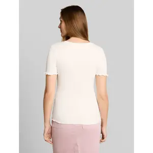 Women's Ruffled Slim Ribbed T-Shirt Tom Tailor Denim image-2