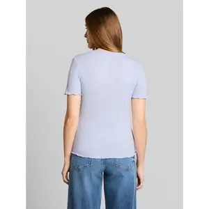 Women's Ruffled Slim Ribbed T-Shirt Tom Tailor Denim image-2