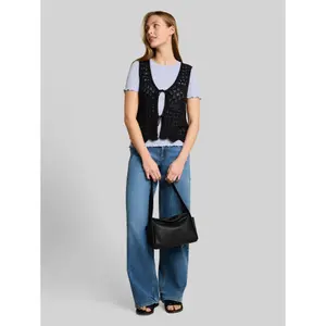 Women's Ruffled Slim Ribbed T-Shirt Tom Tailor Denim image-3