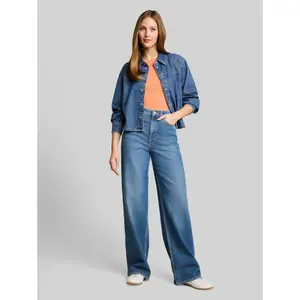 Women's Ruffled Slim Ribbed T-Shirt Tom Tailor Denim image-3