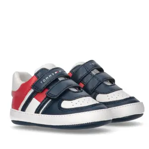 Low velcro baby girl sneakers Tommy Hilfiger Blue/White/Red image-1