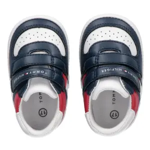 Low velcro baby girl sneakers Tommy Hilfiger Blue/White/Red image-4