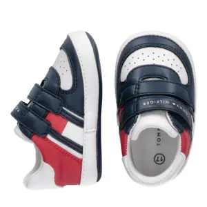 Low velcro baby girl sneakers Tommy Hilfiger Blue/White/Red image-3