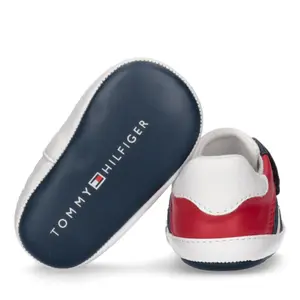 Low velcro baby girl sneakers Tommy Hilfiger Blue/White/Red image-2