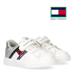 Baby girl lace-up sneakers with velcro Tommy Hilfiger image-0