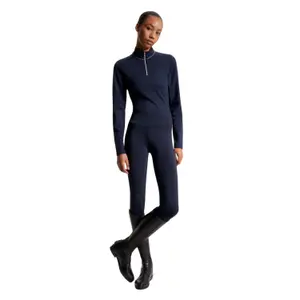 Pólo técnico de equitação de manga comprida com fecho de correr de 1/4 com logótipo impresso Tommy Hilfiger Equestrian image-1