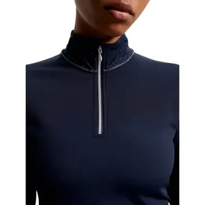 Pólo técnico de equitação de manga comprida com fecho de correr de 1/4 com logótipo impresso Tommy Hilfiger Equestrian image-5