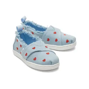 Denim espadrilles with embroidered baby hearts Toms Alpargata image-1