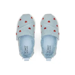 Denim espadrilles with embroidered baby hearts Toms Alpargata image-3
