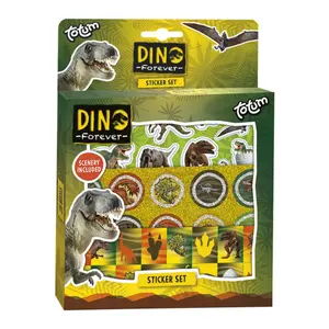 Set of dinosaur stickers on game background Totum image-0