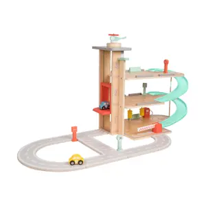 Wooden three-storey garage car set FSC TP Toys image-0