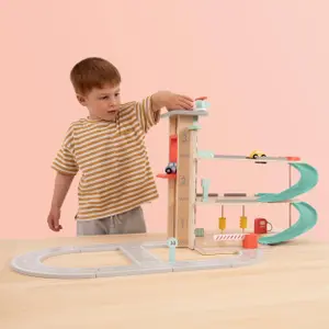 Wooden three-storey garage car set FSC TP Toys image-2