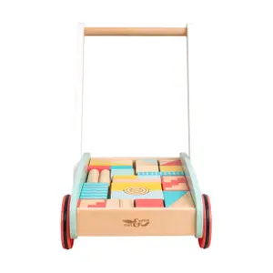 Wooden block push cart FSC TP Toys image-1