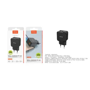 Adaptador de carga rápida con 1 puerto USB y 1 tipo C Trade Invaders