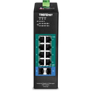 Commutateur industriel 10 ports gigabit TRENDnet L2 MNGD POE+DIN-RAIL 24-57V image-1
