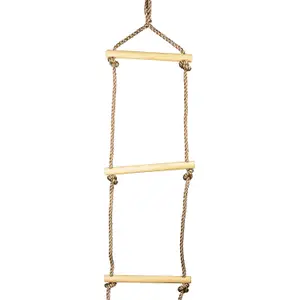 Outdoor play equipment wooden ladder swing Trigano Jardin image-0