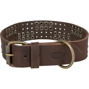 Rustic leather dog collar with studs Trixie image-1